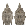 Todd Meditating Buddha Sculpture Set Of 2 Detailed Textures Brown 8 Inch