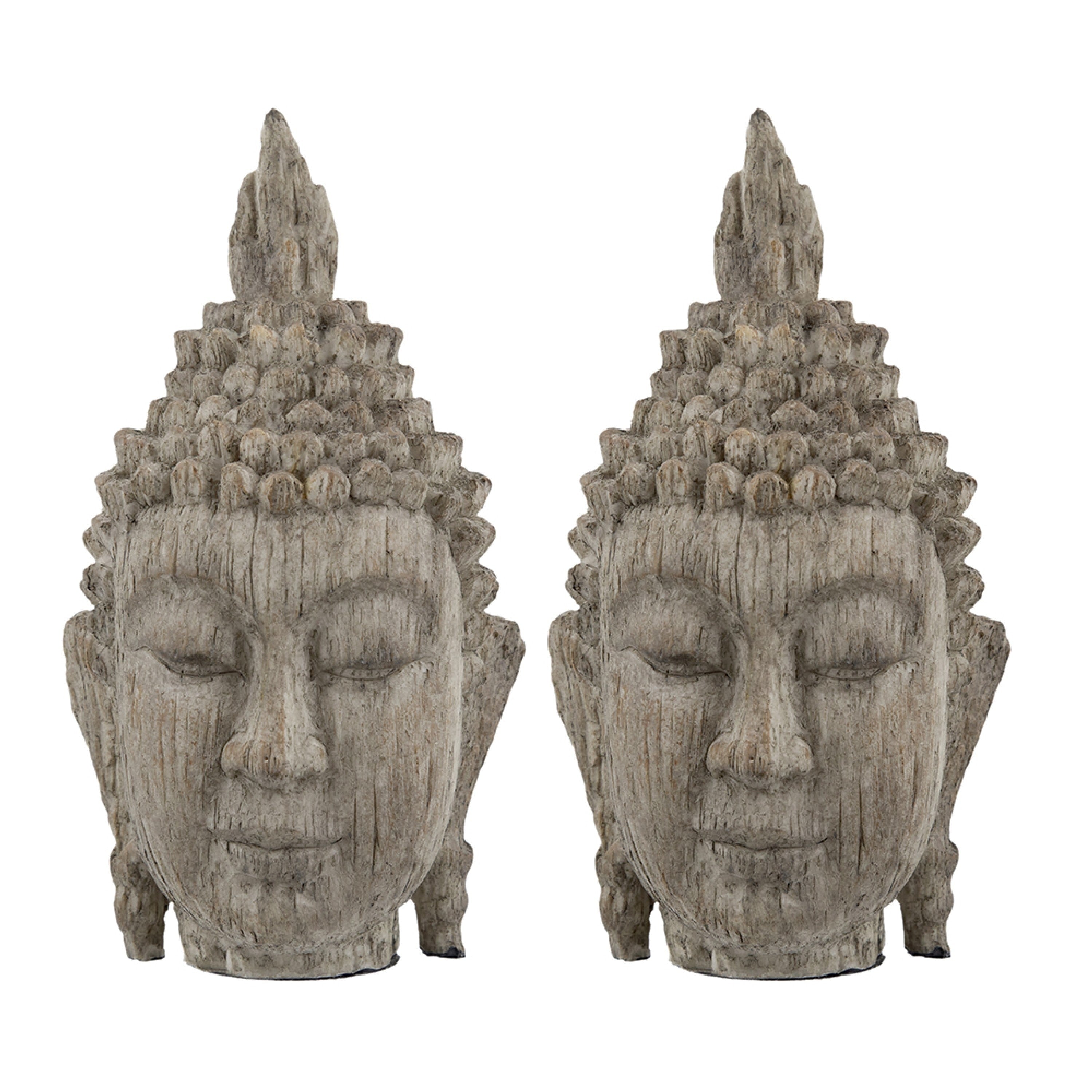 Todd Meditating Buddha Sculpture Set Of 2 Detailed Textures Brown 8 Inch