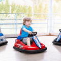 Toddler Bumper Car Electric Bumper Car With 360 Spins Red Kids Ride On Car With Water Resistant Wheels