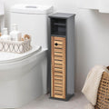 Evideco 2 In 1 Toilet Roll Holder And Storage Unit Cabinet Modern D White And Grey