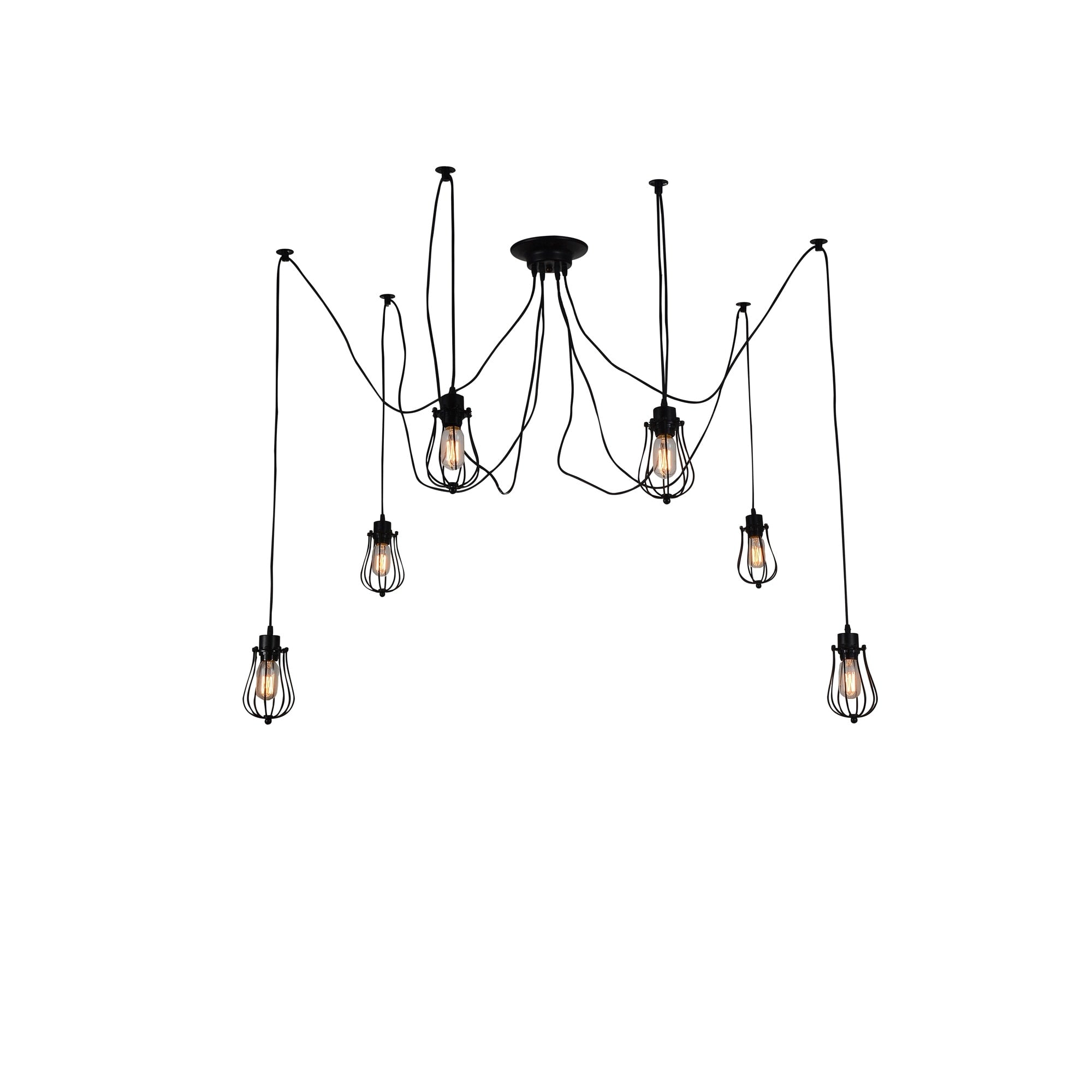 Carbon Loft Jessop 6 Light Chandelier With Black Finish