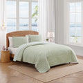 Tommy Bahama Caicos Isle Cotton Reversible Green Quilt Set