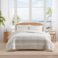 Tommy Bahama Canal Island Stripe Cotton Reversible Comforter Grey 3 Piece