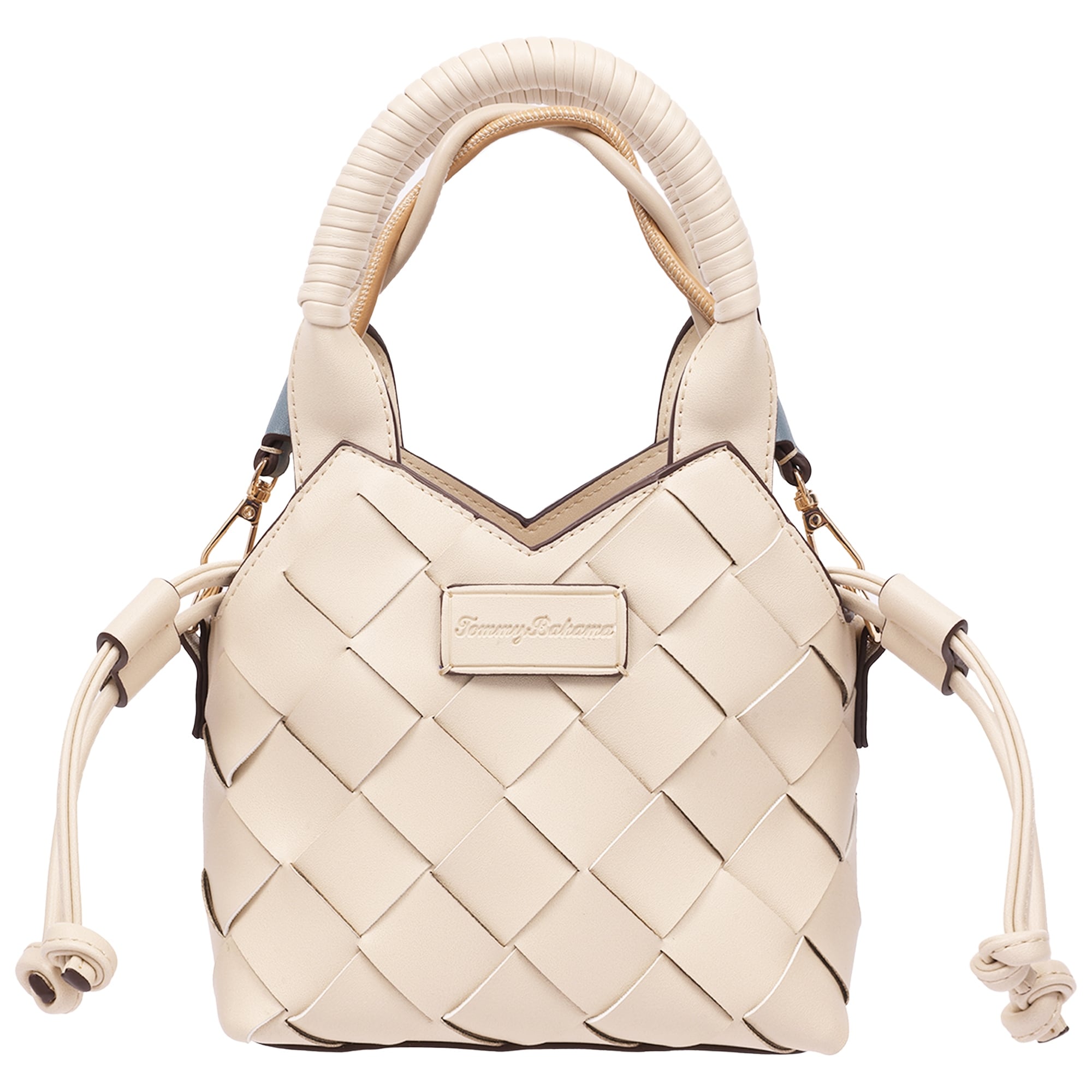 Tommy Bahama Demi Mini Woven Pu Tote Mini Woven Faux Leather Top Handle Crossbody Bag