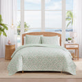 Tommy Bahama Pineapple Bloom Cotton Reversible Green Quilt Set