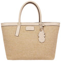 Tommy Bahama Raffia Pu Large Logo Tote Woven Straw Beach Tote With Pineapple Charm