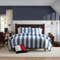 Tommy Hilfiger Berkley Stripe Reversible Tailored Lightweight Comforter Set Deep Blue