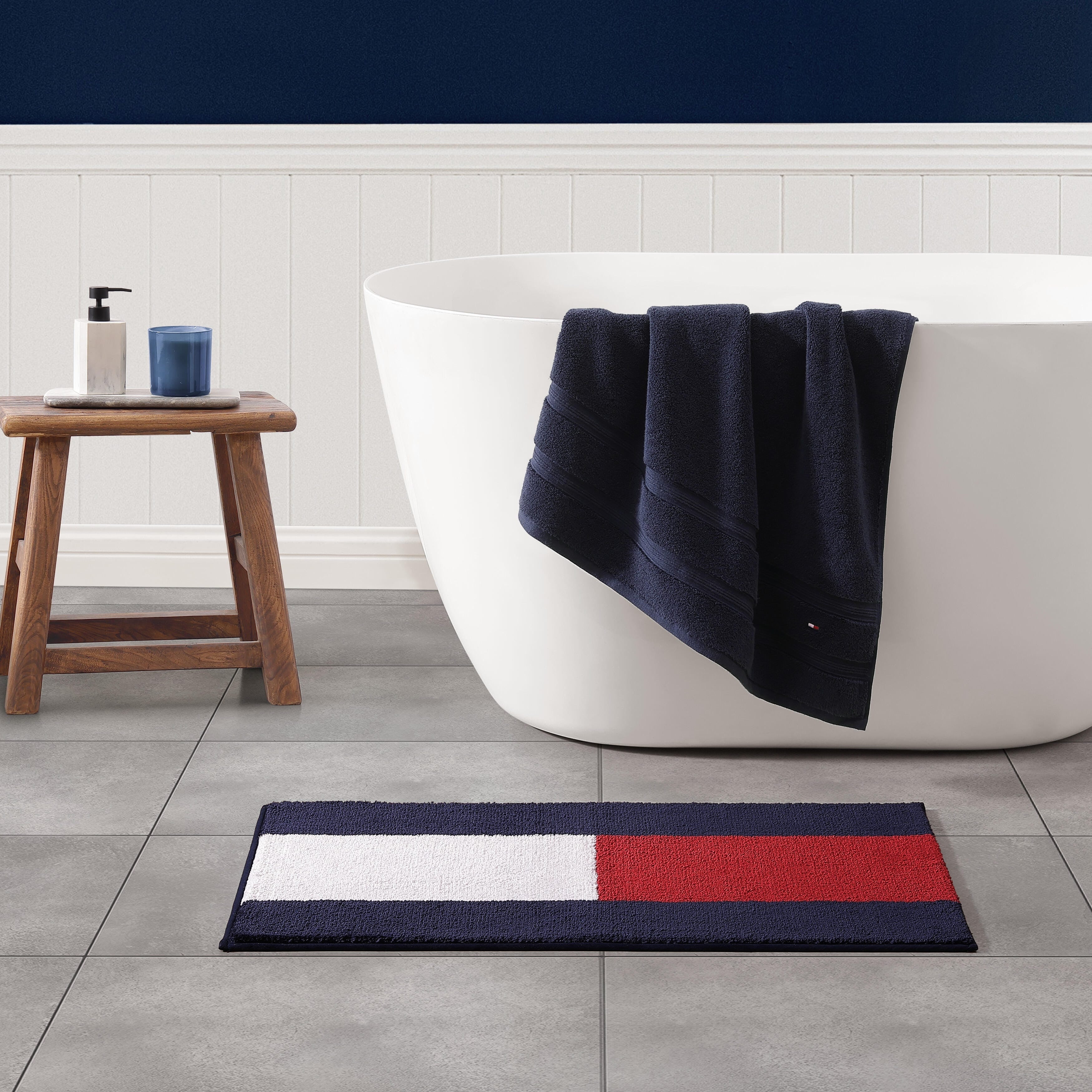 Tommy Hilfiger Hilfiger Flag Blue Bath Rug