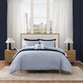 Tommy Hilfiger Trellis Flag Cotton Reversible Blue Comforter Set