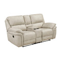 Tony Manual Reclining Loveseat W Center Console Usb Ports Sand Brown