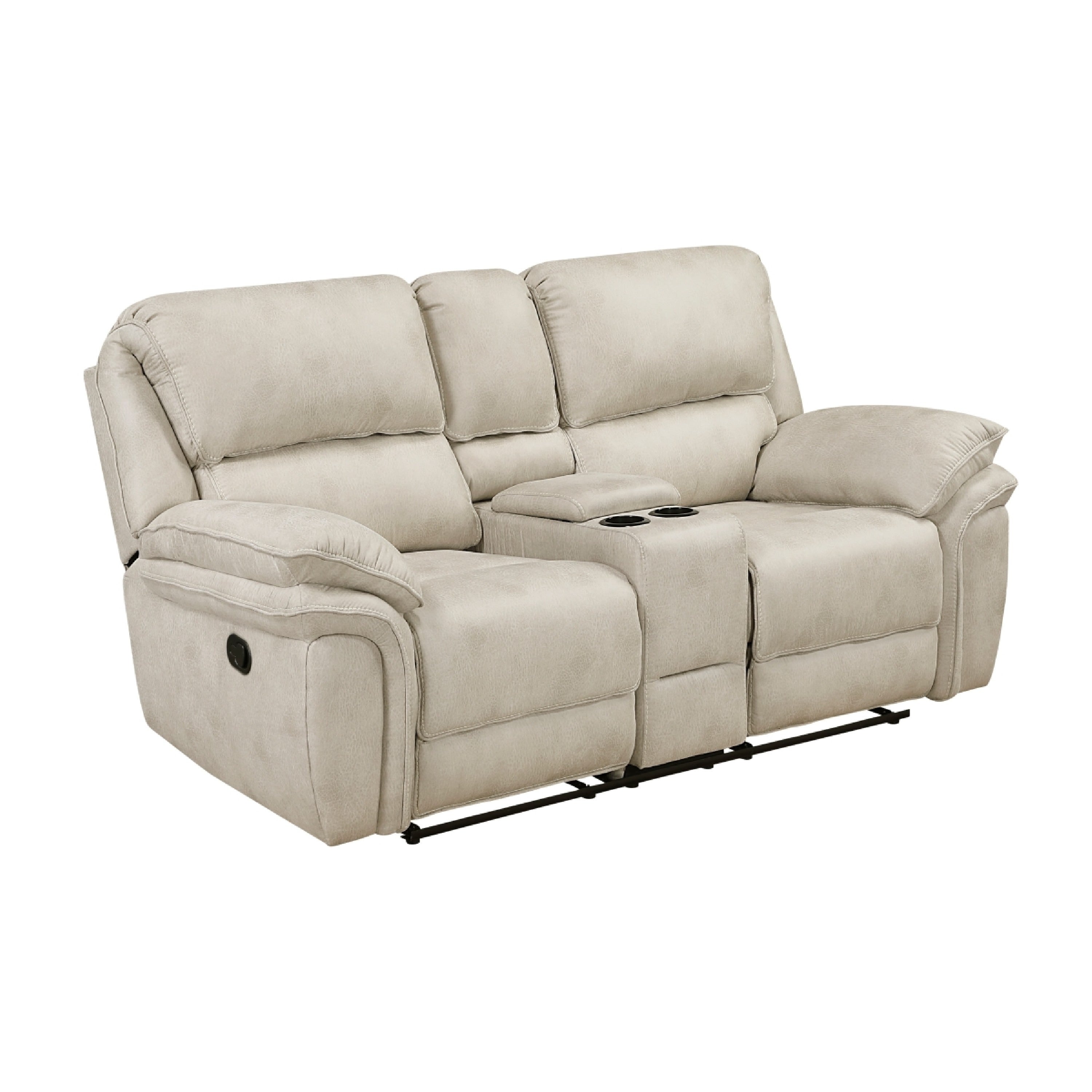 Tony Manual Reclining Loveseat W Center Console Usb Ports Sand Brown