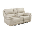 Tony Power Reclining Loveseat W Center Console Usb Ports Sand Brown