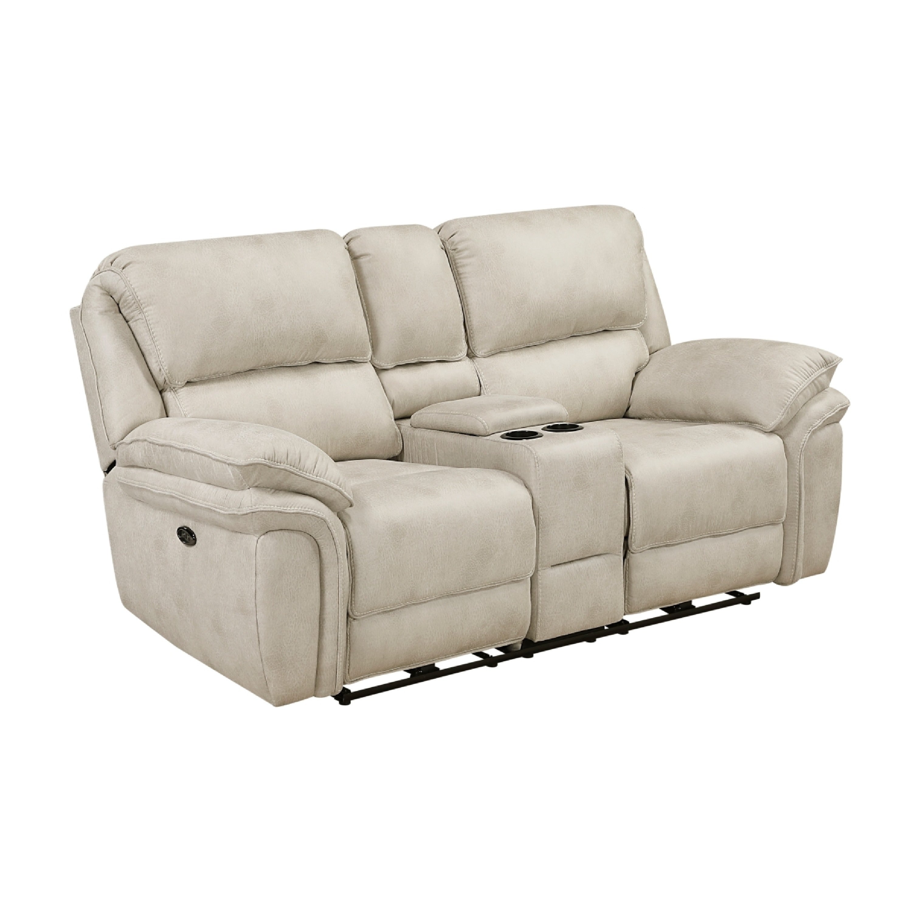 Tony Power Reclining Loveseat W Center Console Usb Ports Sand Brown
