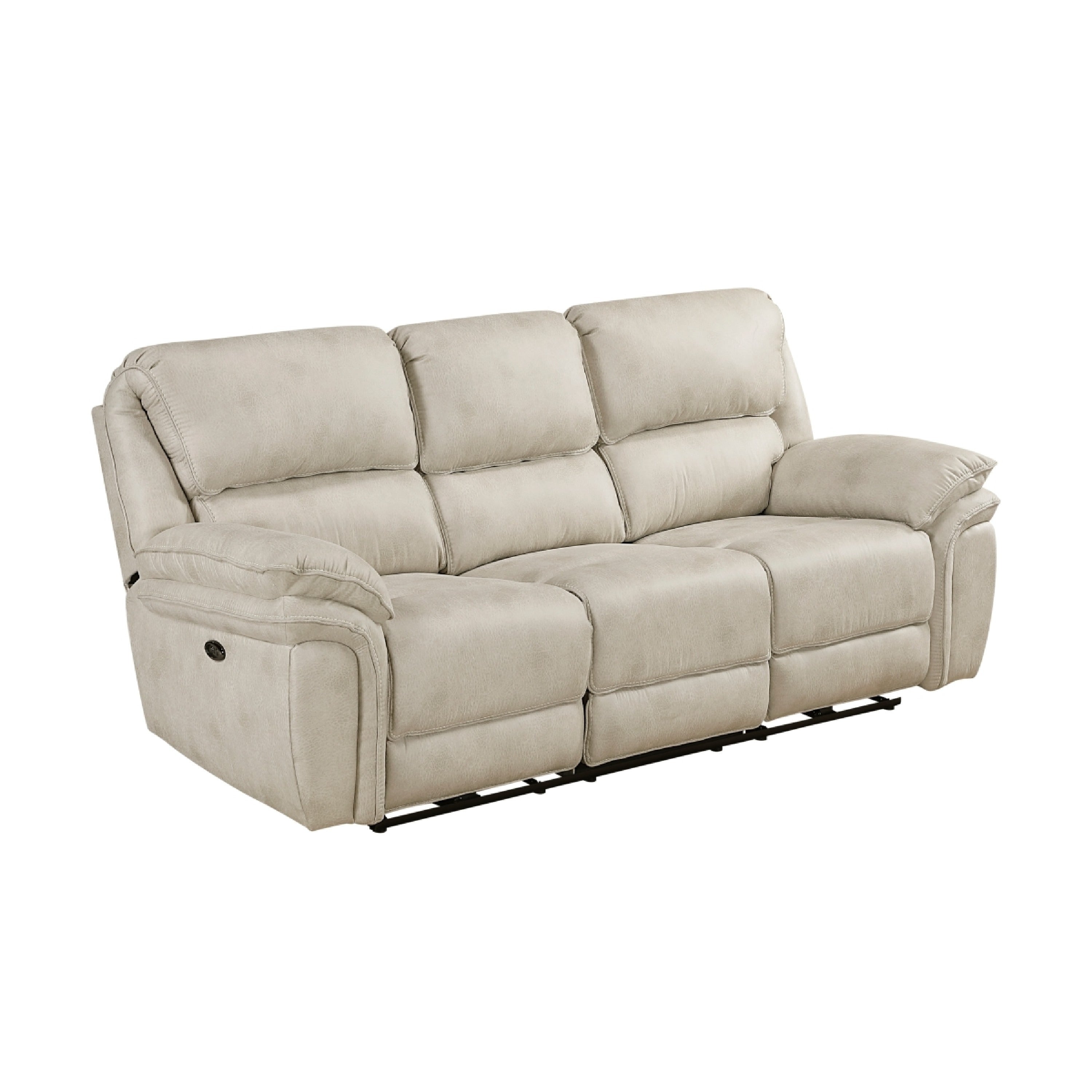 Tony Power Reclining Sofa W Usb Ports Sand Brown Microfiber And Foam