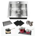 Topmount Drop In 19 In. X 17 In. X 9 In. Stainless Steel Prep Bar Island Single Bowl Zero Radius Kitchen Sink