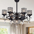 Torbay 7 Light 35 Inch Forged Black Lighted Ceiling Fan Crystal Fandelier Remote Controlled