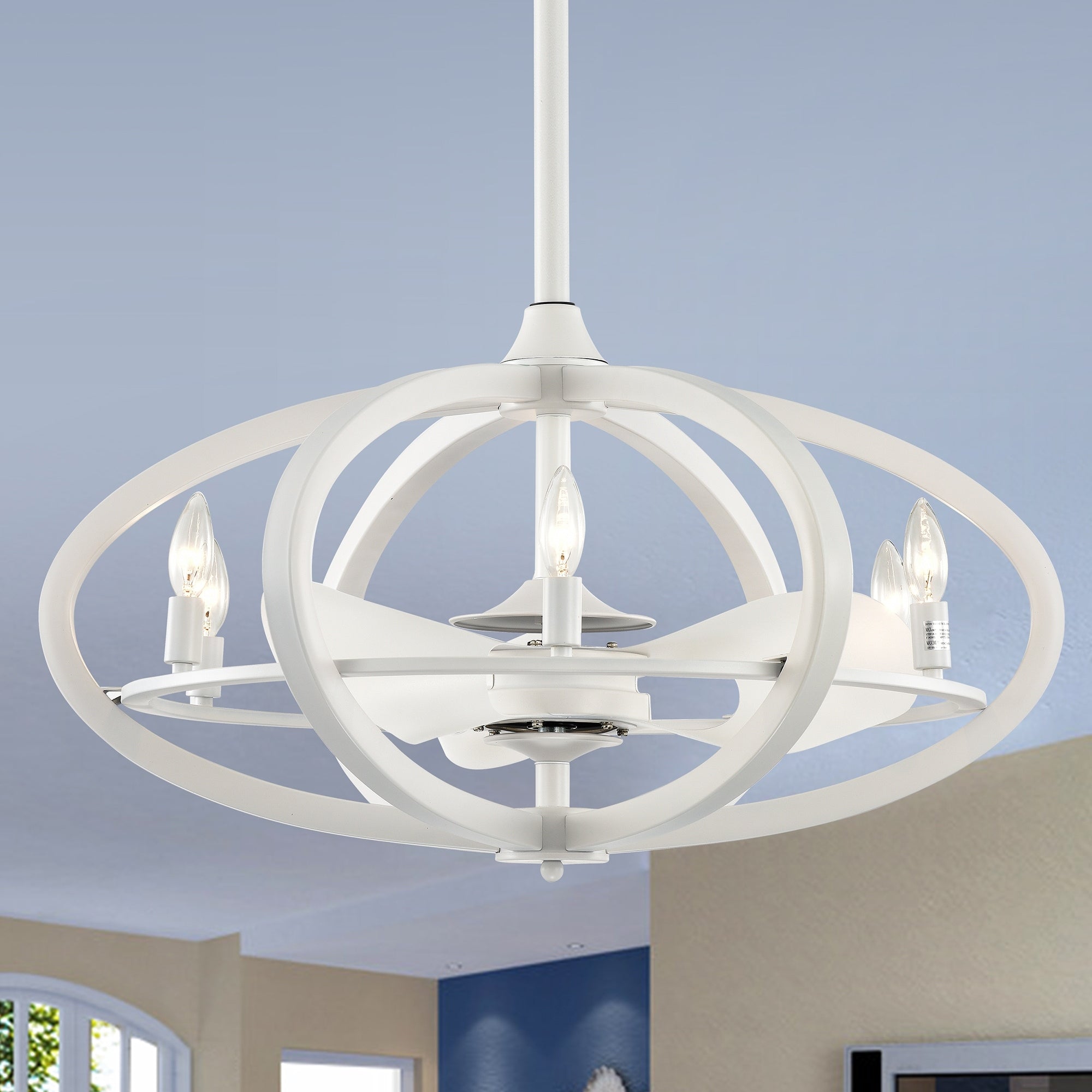 Torge Matte White 29 Inch 3 Blade Fandelier