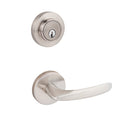 Torino Satin Nickel Entrance Lever With Modern Deadbolt Satin Nickel