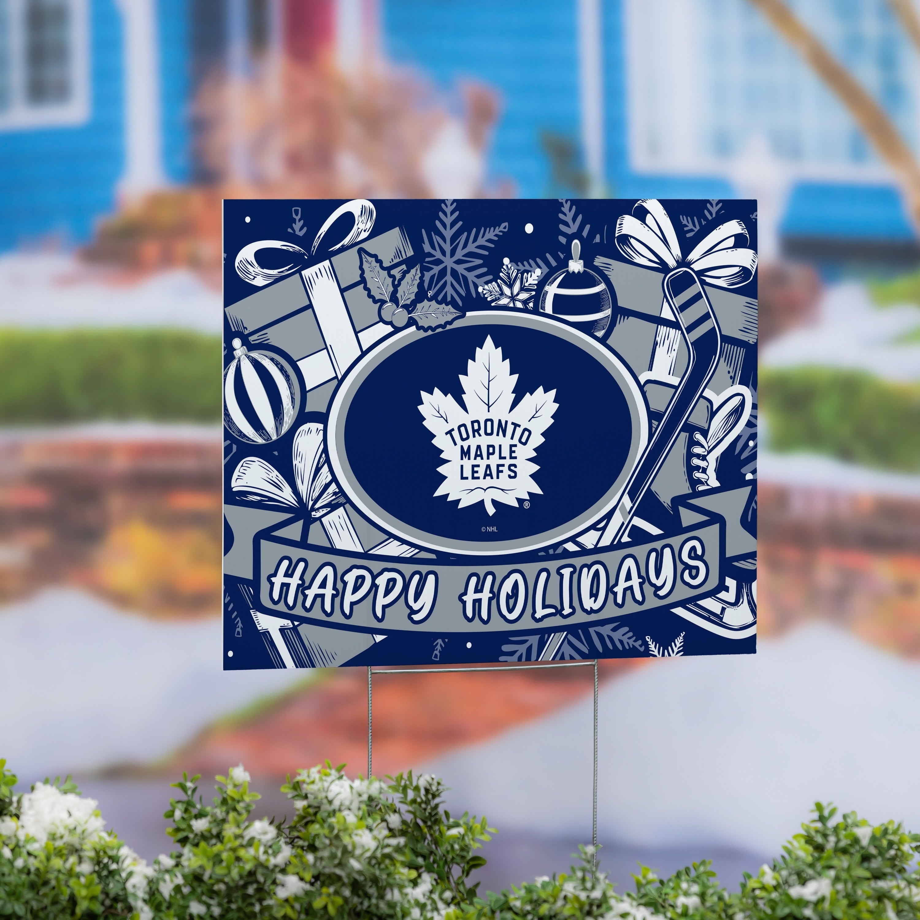 Toronto Maple Leafs Yard Sign Happy Holidays 24 X 18