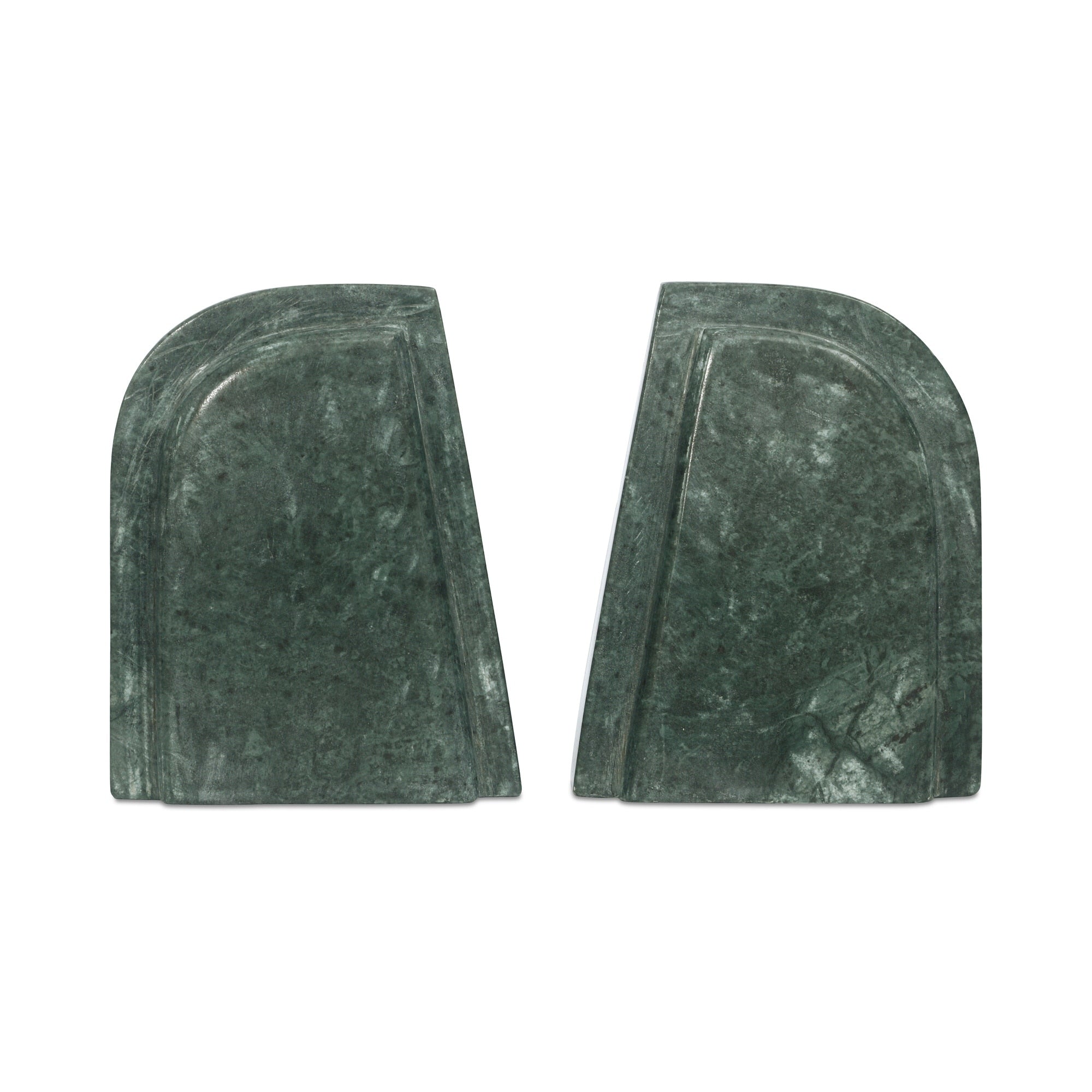 Torsten Tabletop Accent Rectangular Green Marble Sculptural Bookend Pair Green Set Of 2