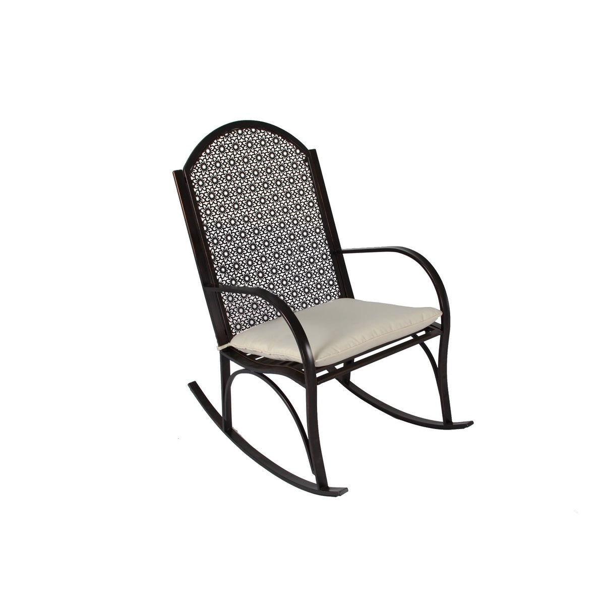 Tortuga Outdoor Oiled Copper Finished Metal Garden Rocking Chair With Cushion