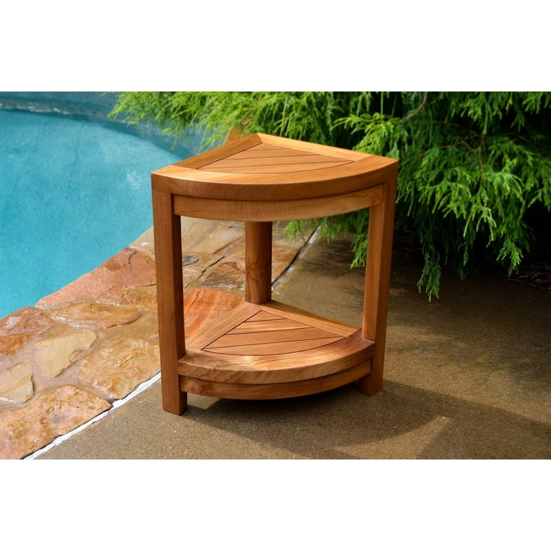 Tortuga Outdoor Teak Wood Shower Stool