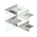 Toscana 12X12 In. Polished Calacatta Bluette White Geometric Diamond Mosaic Wall And Floor Tile 4.65 Sq Ft Case 5 Pack