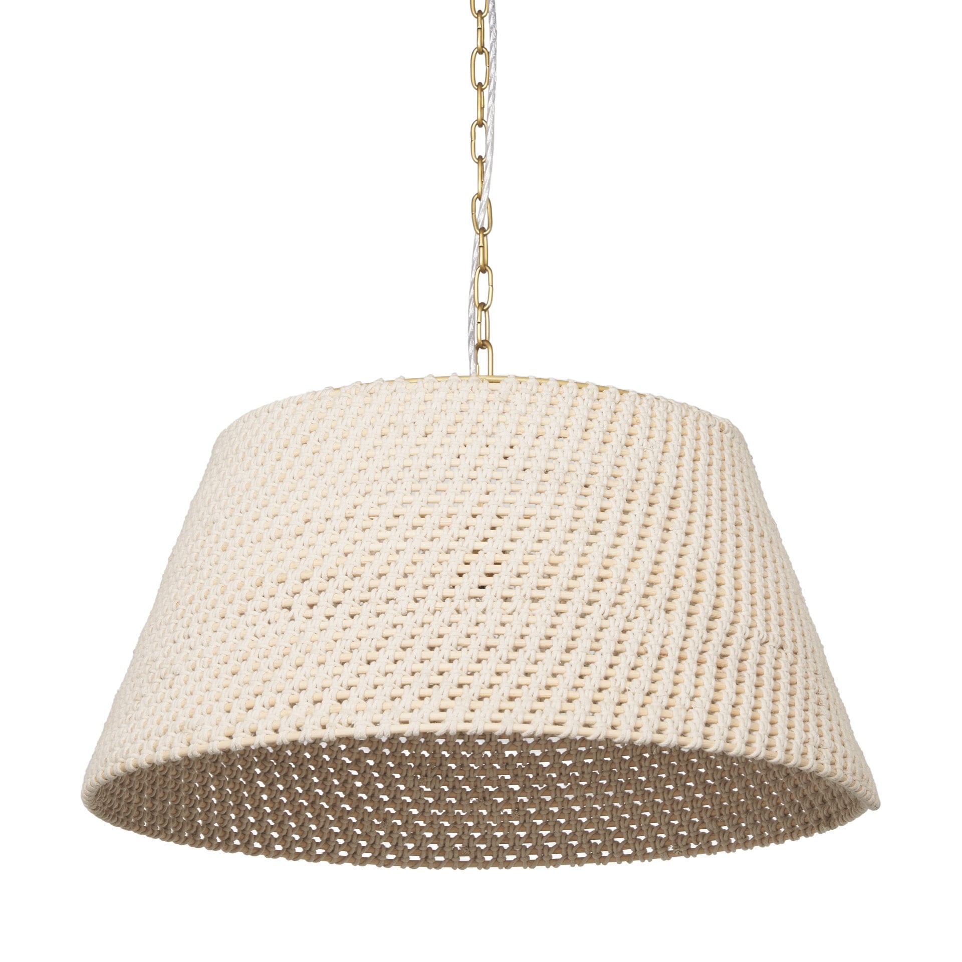 Tosha 1 Light Tapered Cotton Rope Drum Pendant