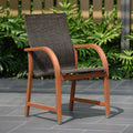 Havenside Home Tottenville Eucalyptus And Sling Brown Black Arm Chairs Set Of 4