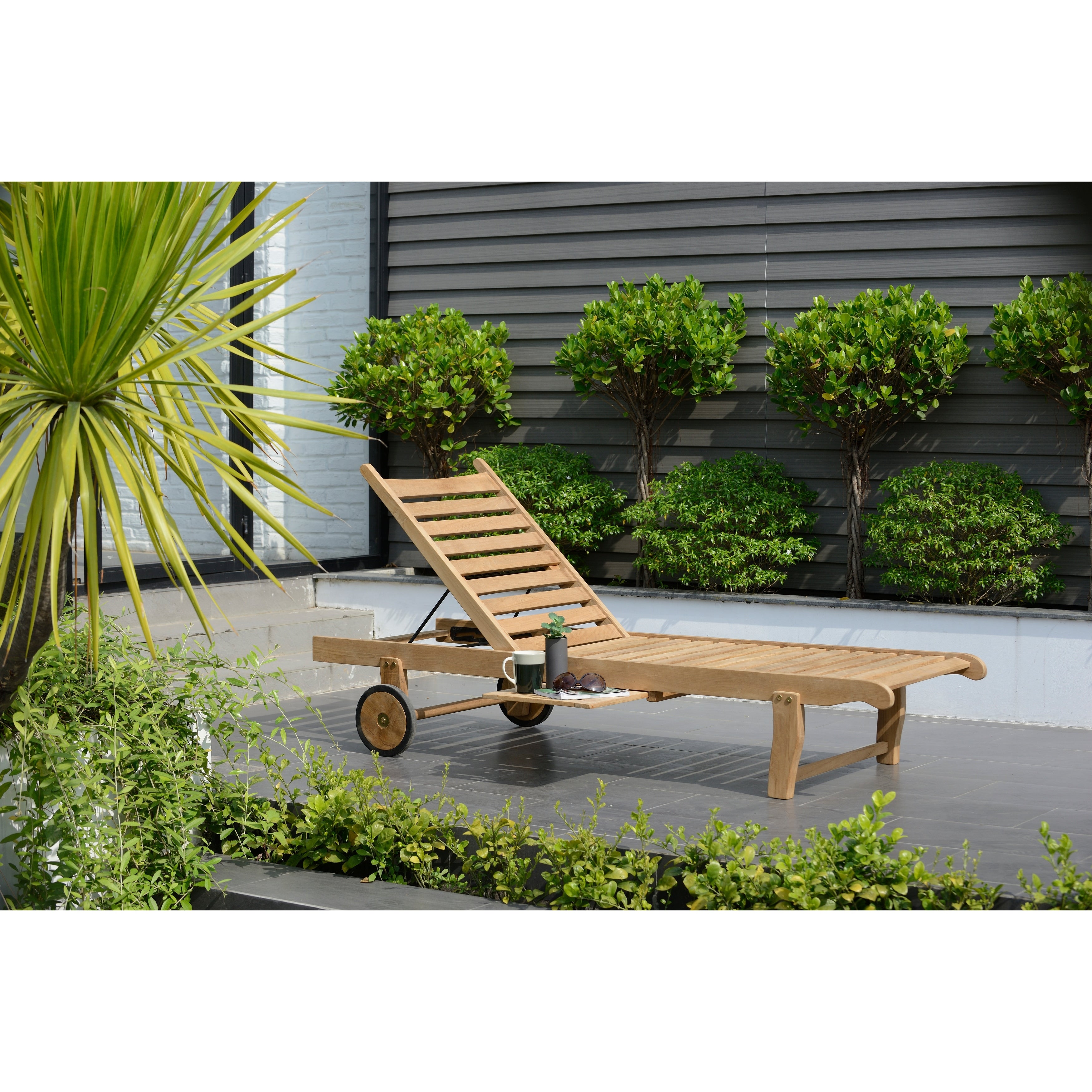 Havenside Home Tottenville Teak Chaise Lounger