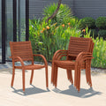 Havenside Home Tottenville Eucalyptus Stackable Armchairs Set Of 4