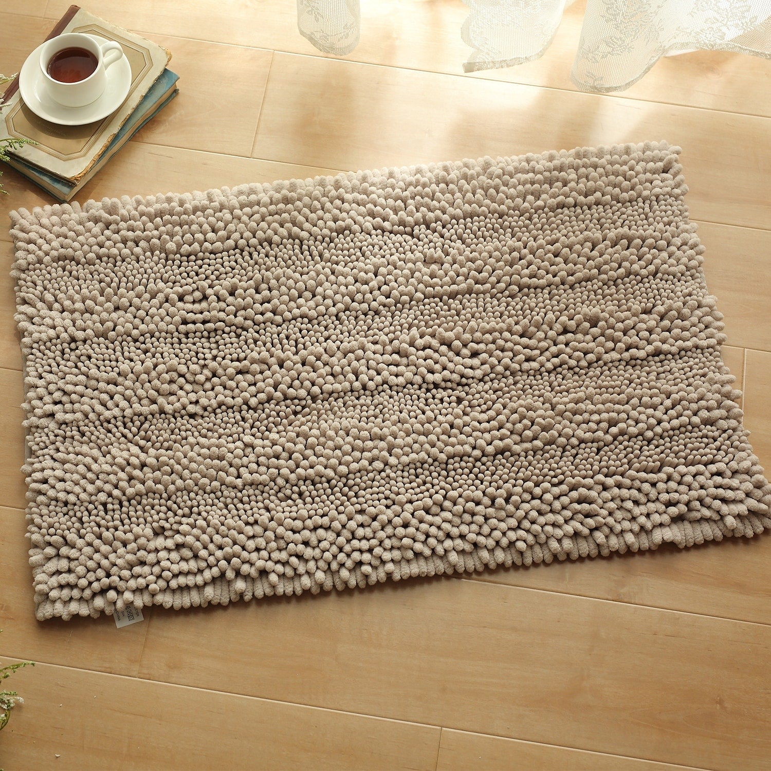 Totti Havana Beige Microfiber Chenille 19.6 X 31.5 Bathroom Mat