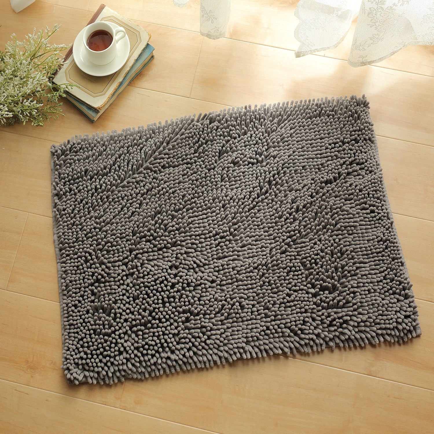 Totti Havana Dark Gray Microfiber Chenille 20 X 30 Bathroom Mat