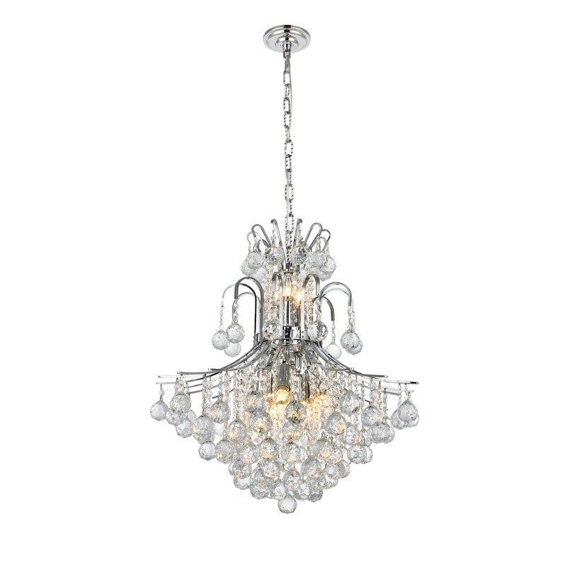 Elegant Lighting Chrome Royal Cut Crystal Clear 22 Inch Hanging 11 Light Chandelier