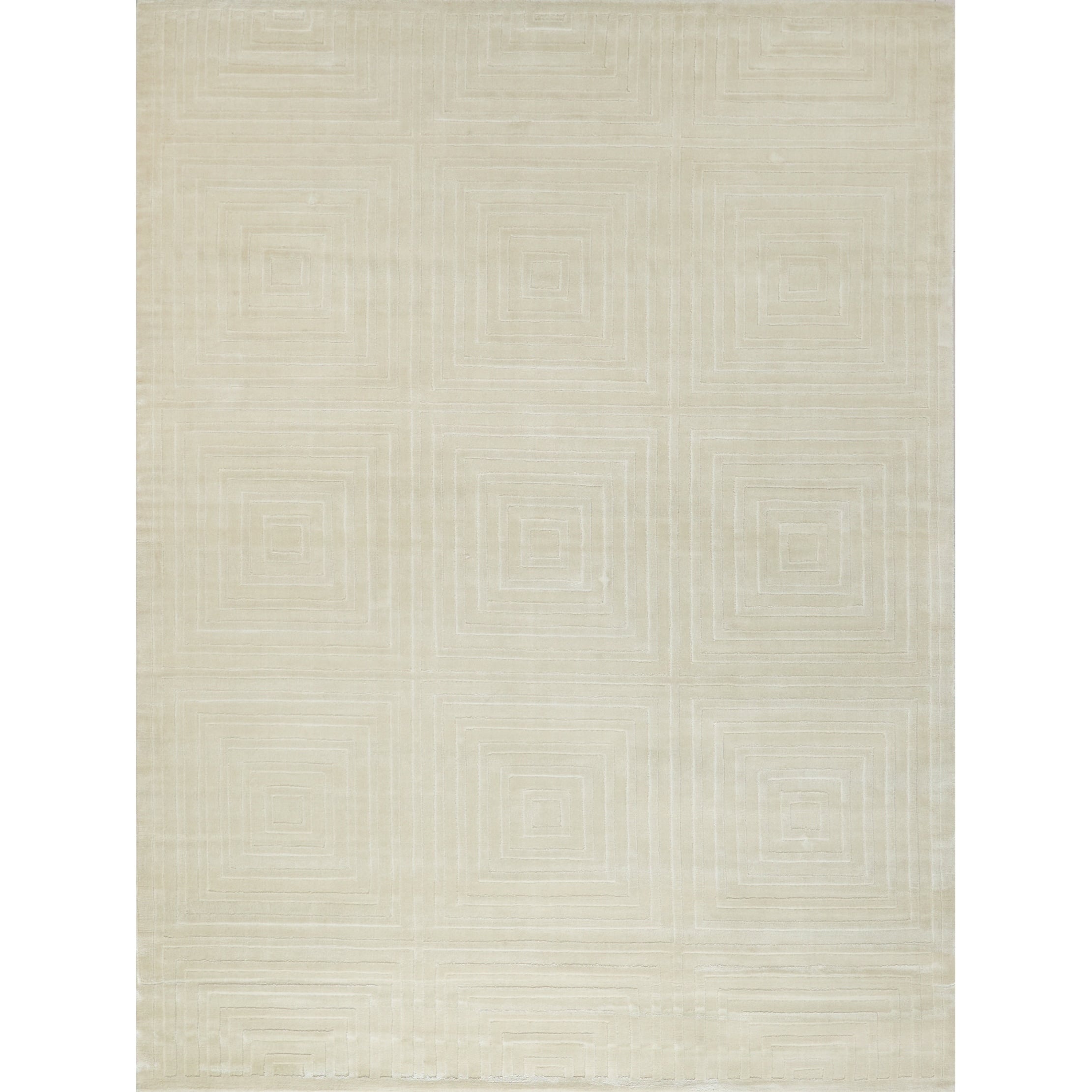 Tovello Modern Handloomed Silky Nylon Beige Area Rug
