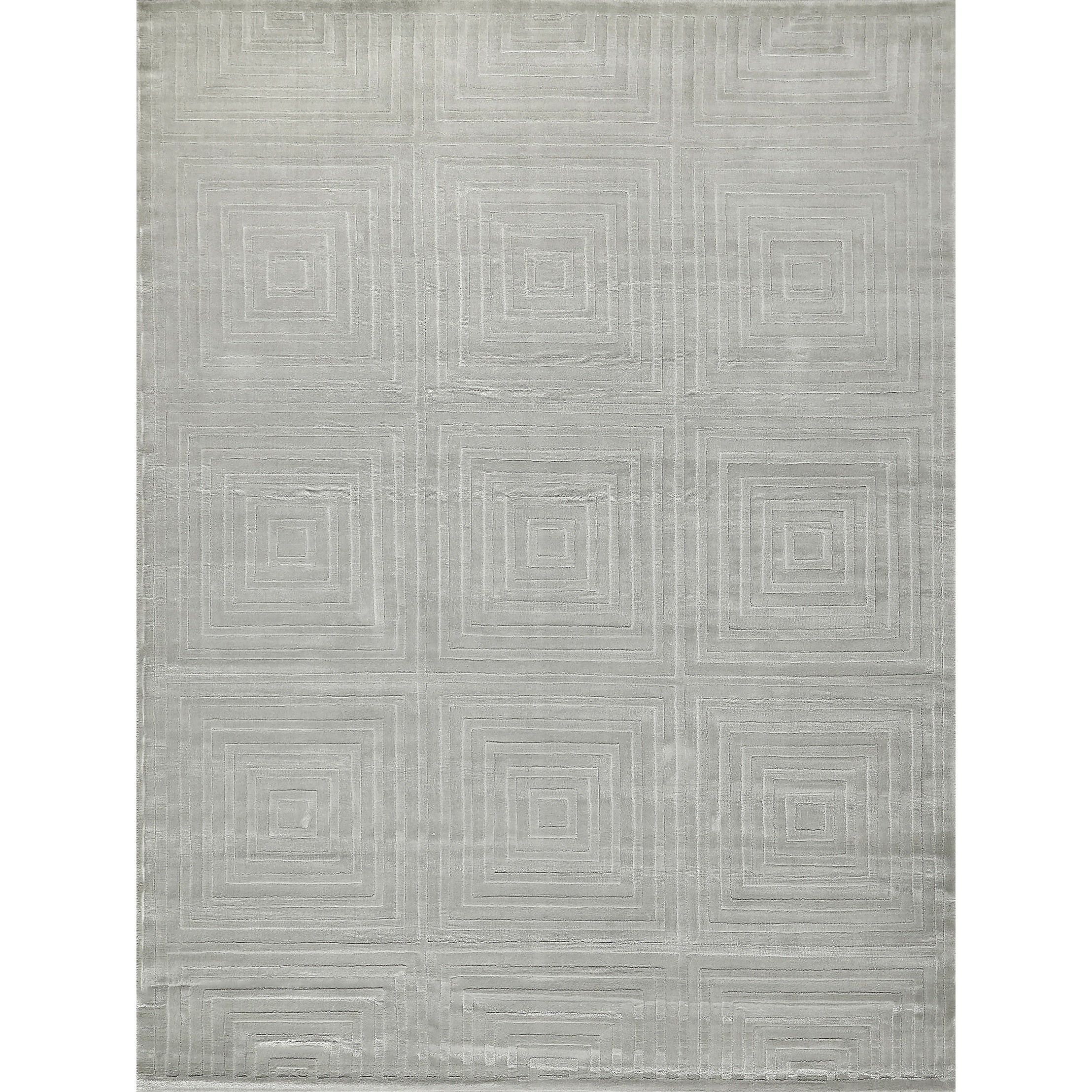 Tovello Modern Handloomed Silky Nylon Light Silver Area Rug