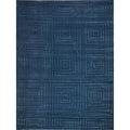 Tovello Modern Handloomed Silky Nylon Navy Area Rug