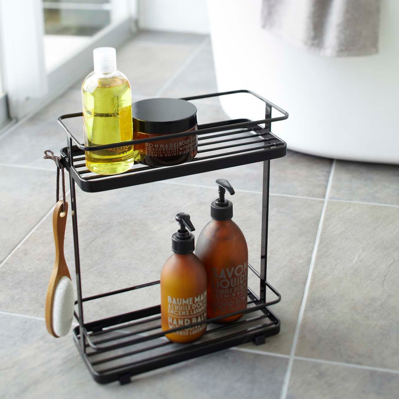Tower White Black Bath Rack By Yamazaki Home