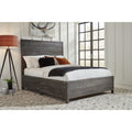 Townsend Queen Size Solid Wood Low Profile Bed In Gunmetal