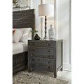 Townsend Solid Wood Three Drawer Nighstand In Gunmetal