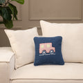 Toy Cars Pillow 16X16 Navy Red White