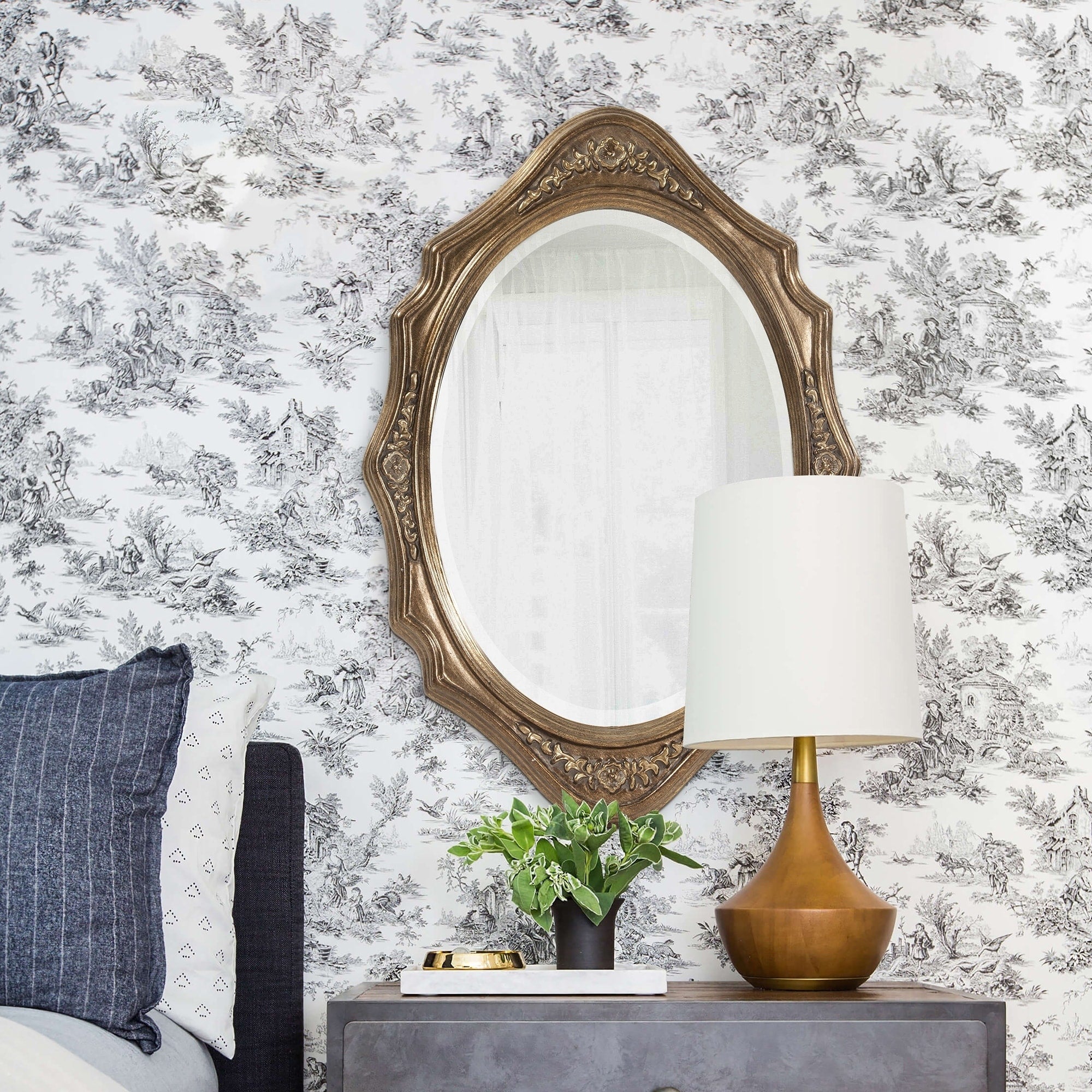 Tracy Silver Wood Oval Mirror