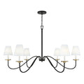 Trade Winds Ascend 6 Light Chandelier In Black With Natural Brass Accents