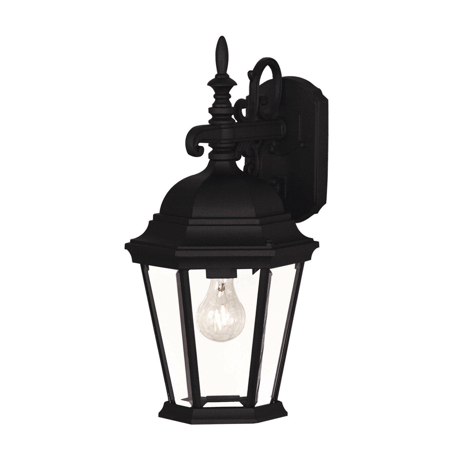 Trade Winds Atlas 1 Light Outdoor Wall Lantern In Black