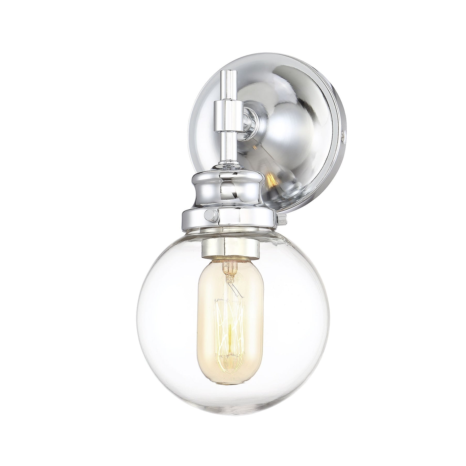 Trade Winds Chatham Glass Globe Wall Sconce In Chrome