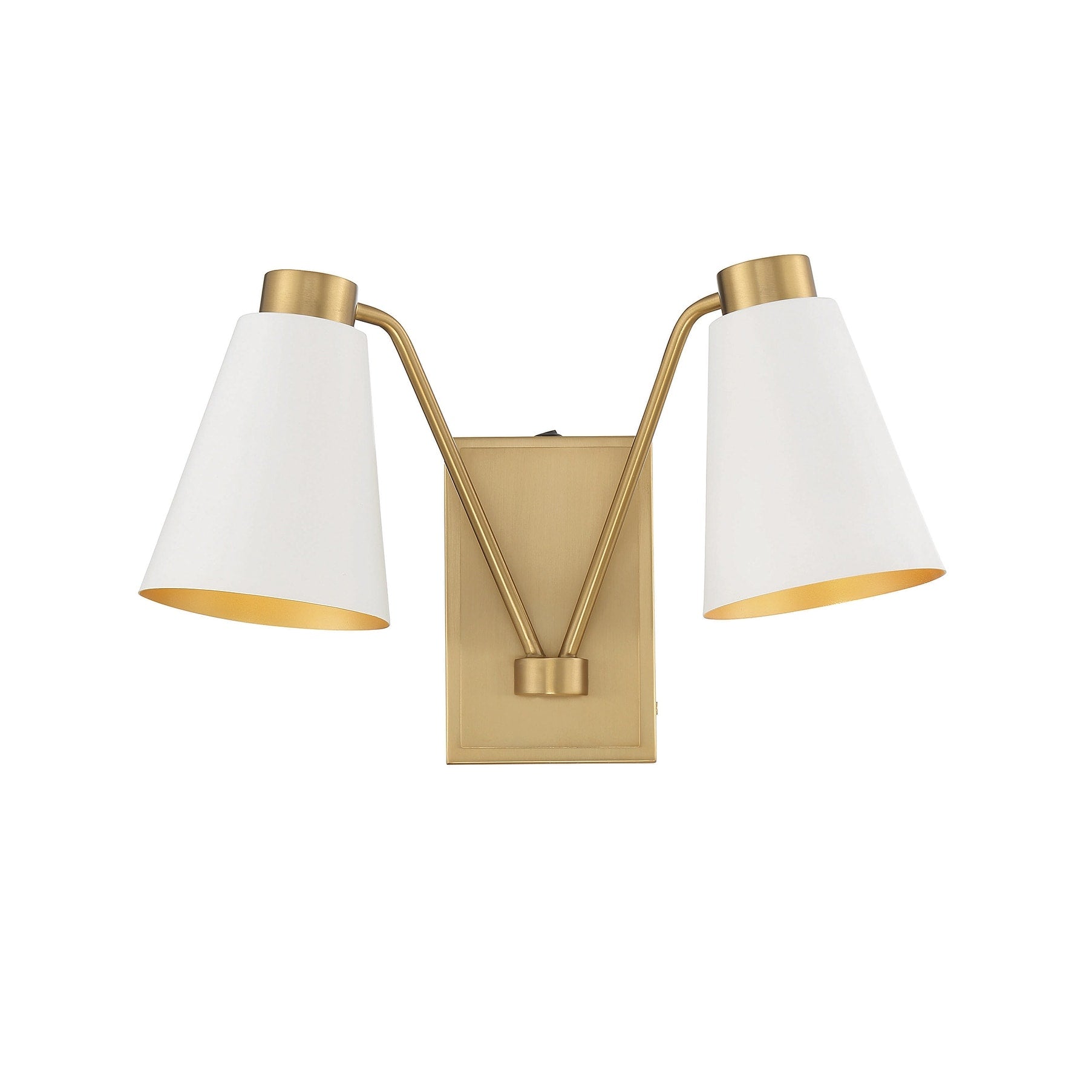 Trade Winds Maya 2 Light Wall Sconce Iwith Natural Brass Accents