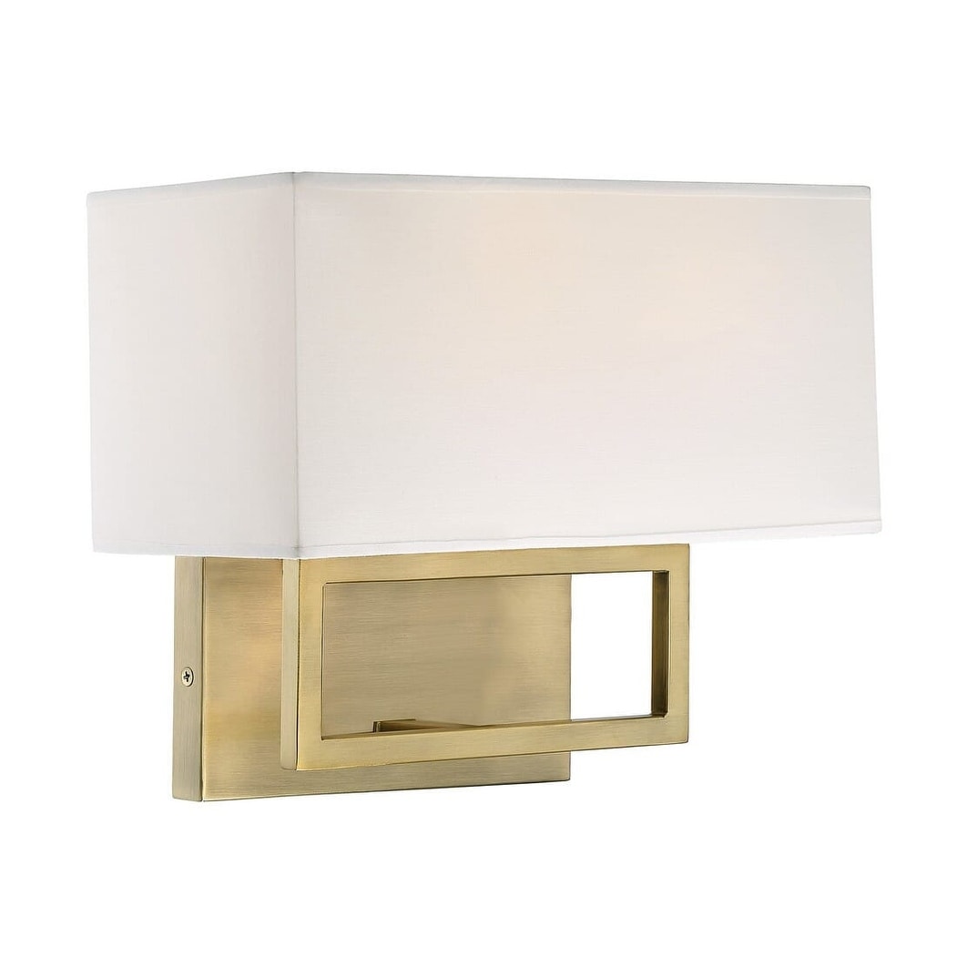 Trade Winds Rectangle 2 Light Wall Sconce In Natural Brass