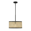 Trade Winds Remy 1 Light Pendant In Natural Cane With Matte Black
