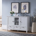 Traditional 3 Drawers White Console Table