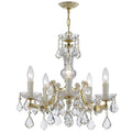 Traditional 5 Light Gold Crystal Mini Chandelier Gold
